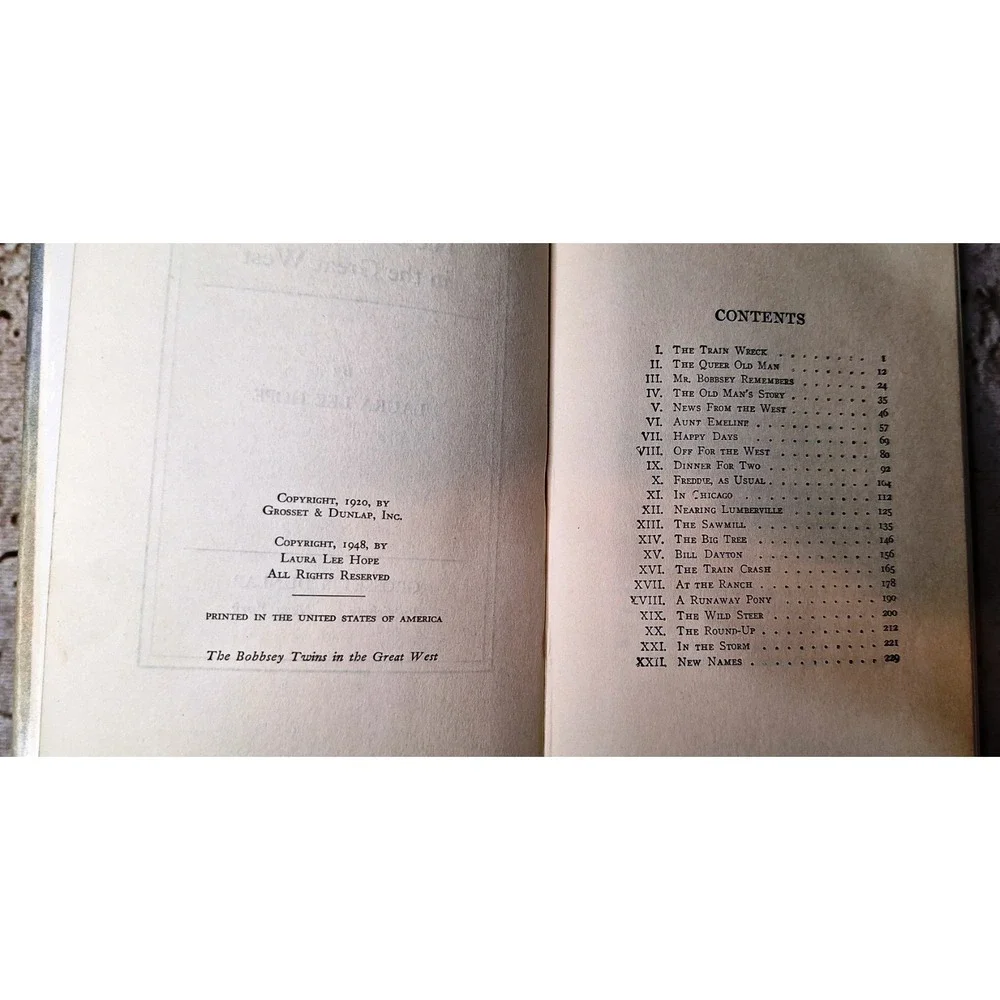 The Bobbsey Twins in The Great West #13 By Laura Lee Hope 1920 Hardcover With DJ
